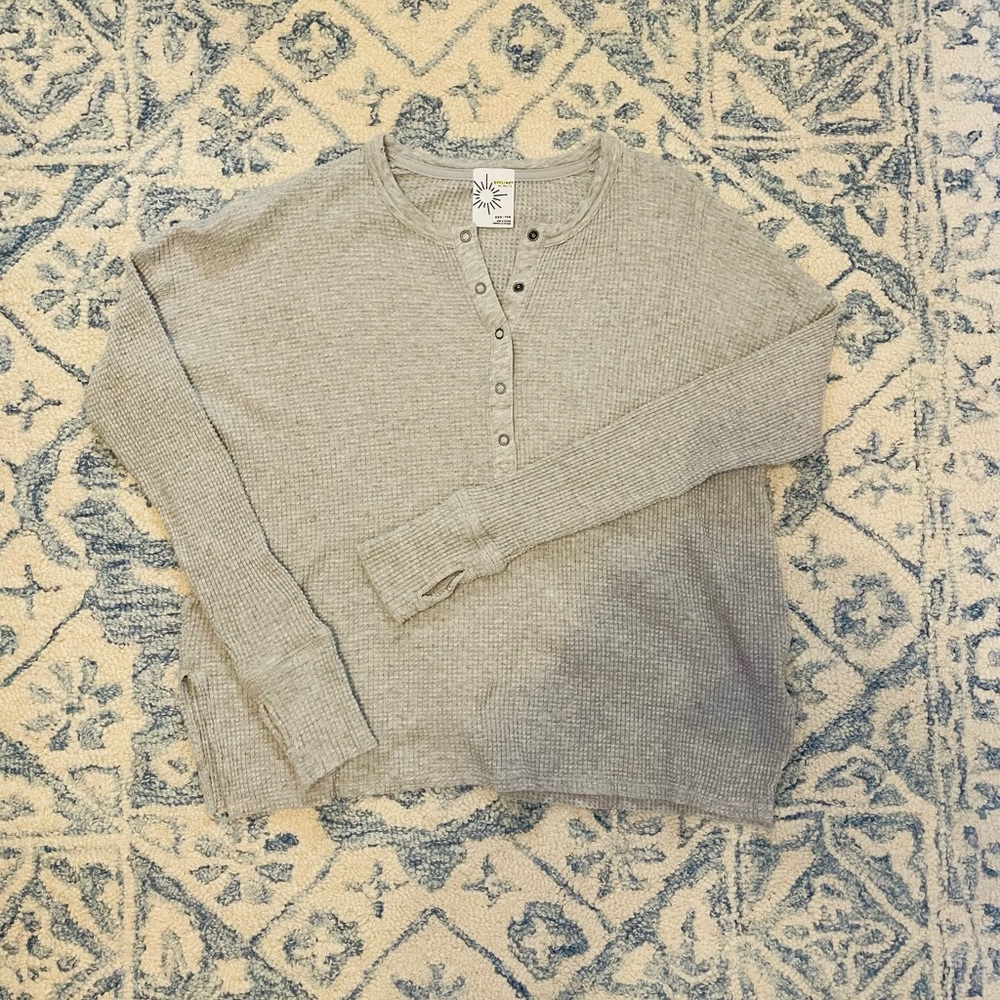 Offline By Aerie Womens Henley Waffle Sweater Size XXS